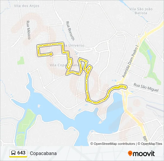 643 Bus Line Map