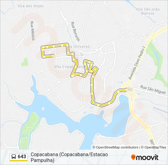 643 Bus Line Map