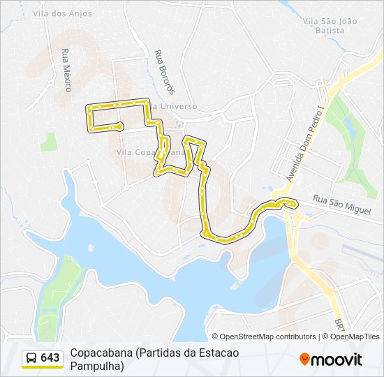 643 Bus Line Map