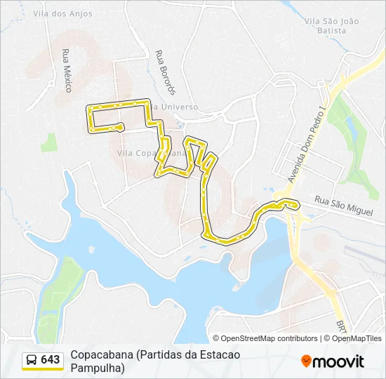 643 Bus Line Map