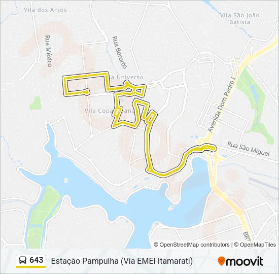 643 Bus Line Map
