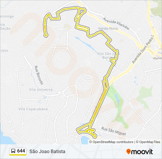 Mapa de 644 de autobús