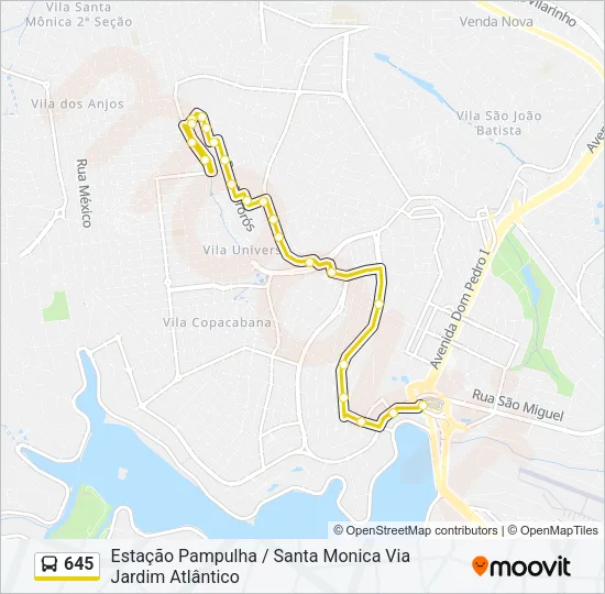 645 Bus Line Map
