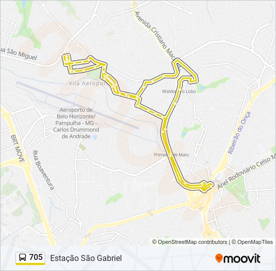 Mapa de 705 de autobús