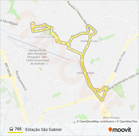 705 Bus Line Map