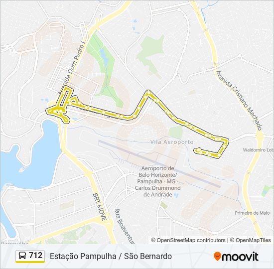 Mapa da linha 712 de ônibus