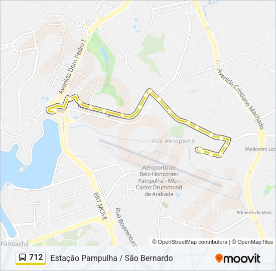 Mapa da linha 712 de ônibus