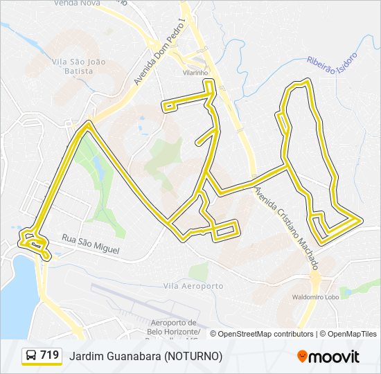 Mapa de 719 de autobús