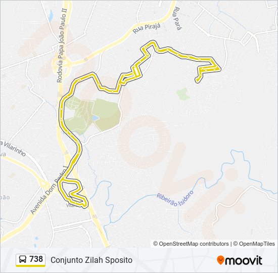 Mapa de 738 de autobús