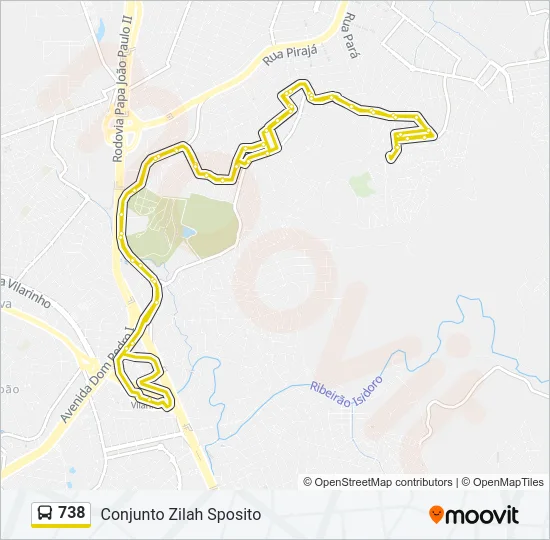 738 Bus Line Map
