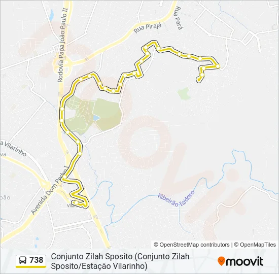 738 Bus Line Map