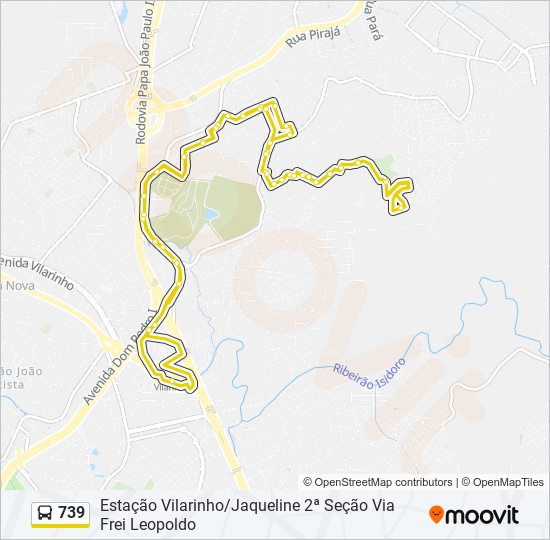 Mapa de 739 de autobús