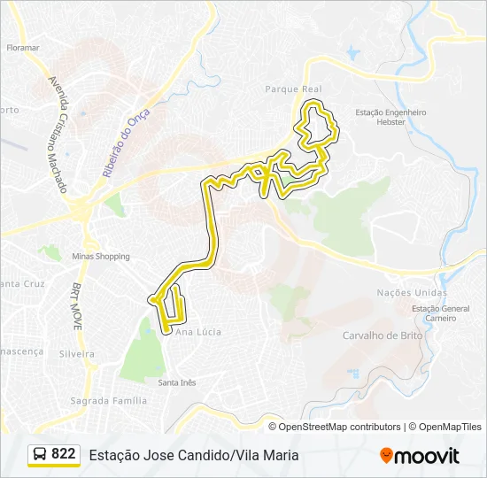 822 Bus Line Map