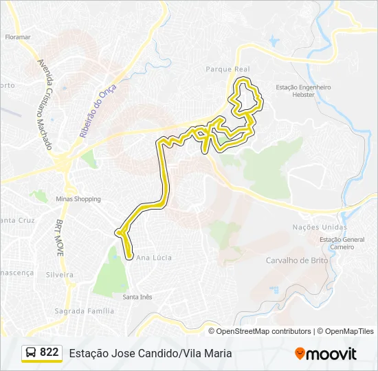 822 Bus Line Map