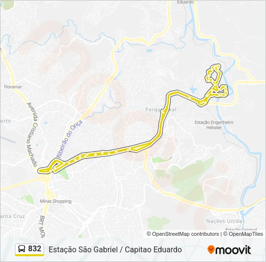 832 Bus Line Map