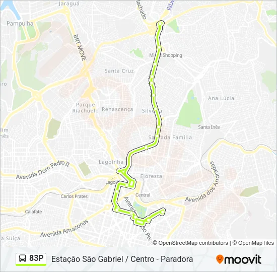 83P Bus Line Map