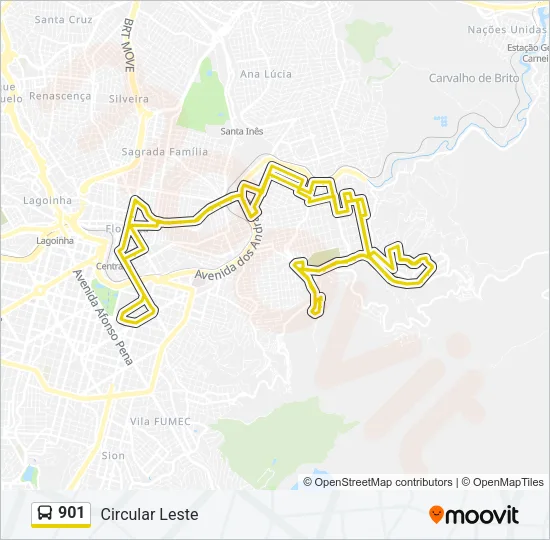 901 Bus Line Map