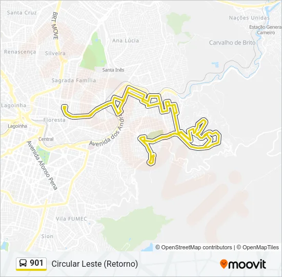 901 Bus Line Map