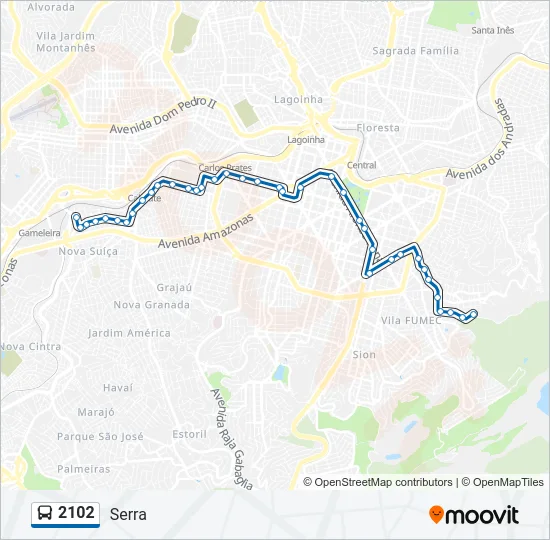 2102 Bus Line Map
