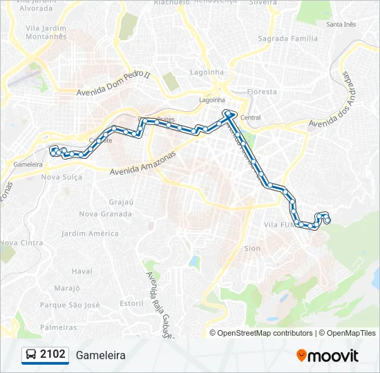 2102 Bus Line Map