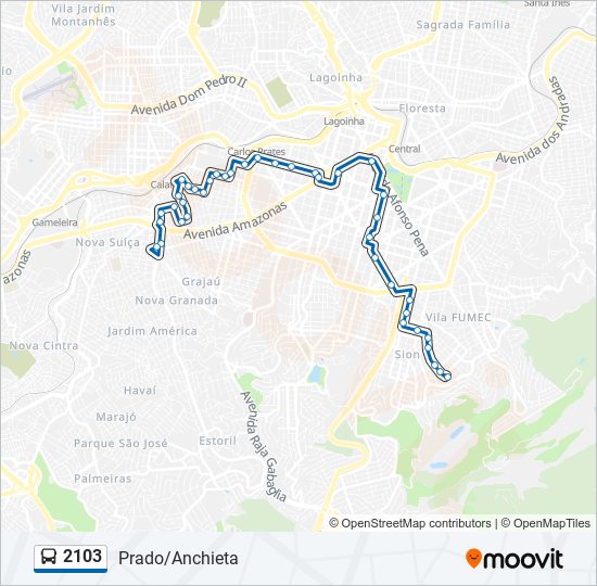 2103 bus Line Map