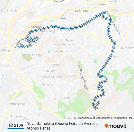 2104 bus Line Map