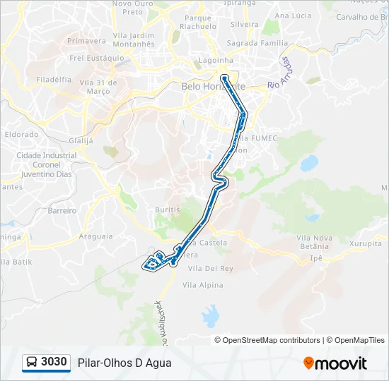 3030 Bus Line Map