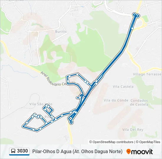 3030 Bus Line Map