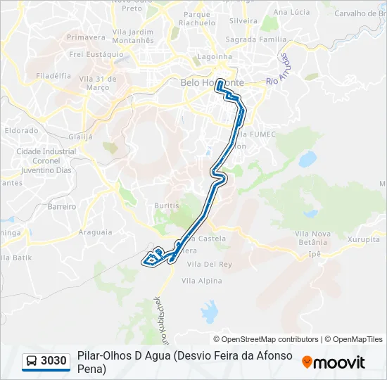 3030 Bus Line Map