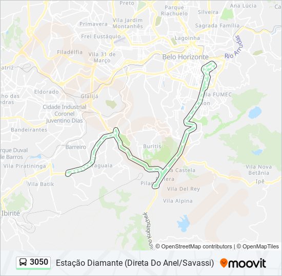 Mapa de 3050 de autobús