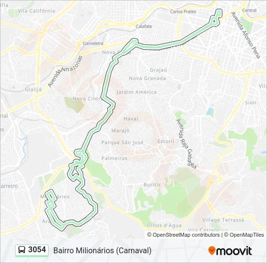 3054 Bus Line Map