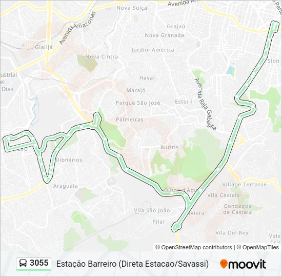 3055 Bus Line Map
