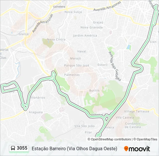 3055 Bus Line Map