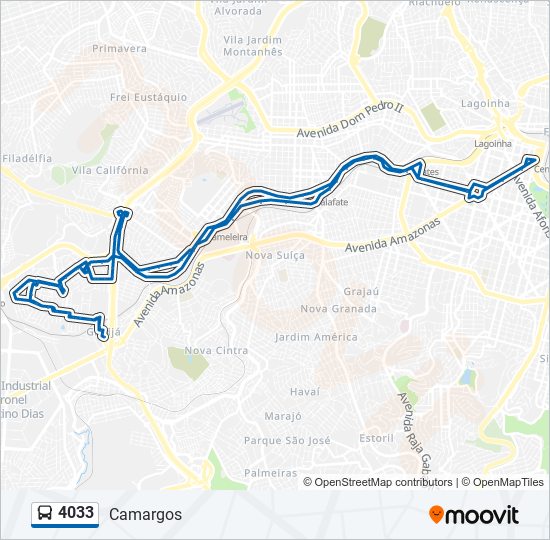 Mapa de 4033 de autobús