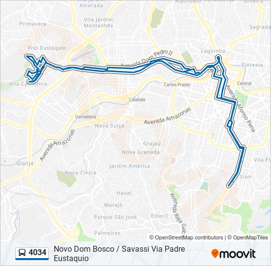 Mapa de 4034 de autobús