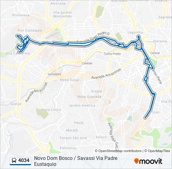 Mapa de 4034 de autobús