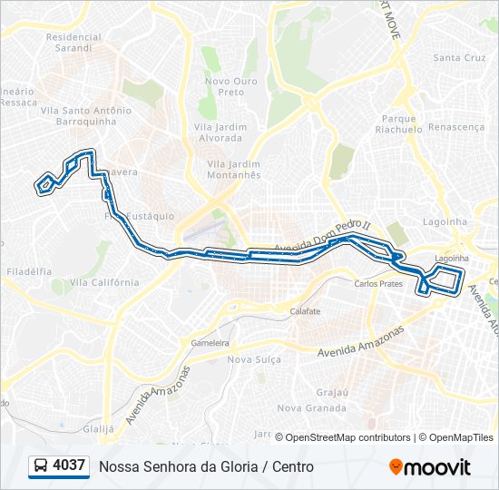 Mapa de 4037 de autobús