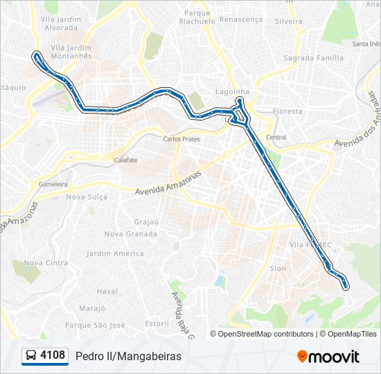 Mapa de 4108 de autobús