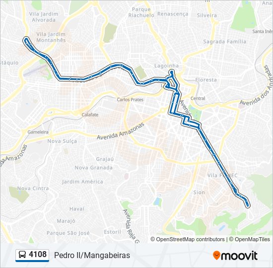 Mapa de 4108 de autobús