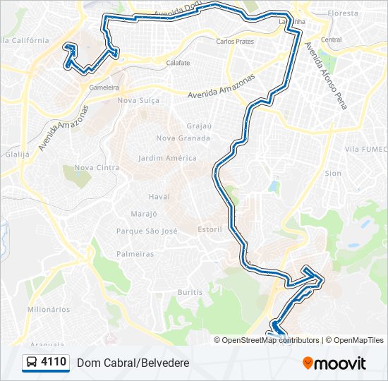 Mapa de 4110 de autobús