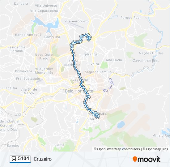 Mapa de 5104 de autobús