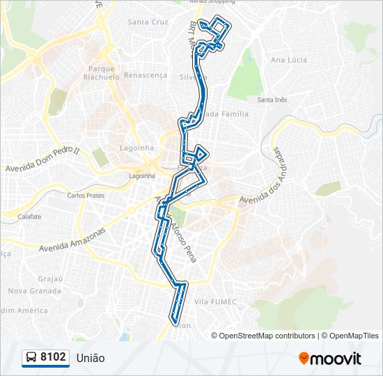 Mapa de 8102 de autobús