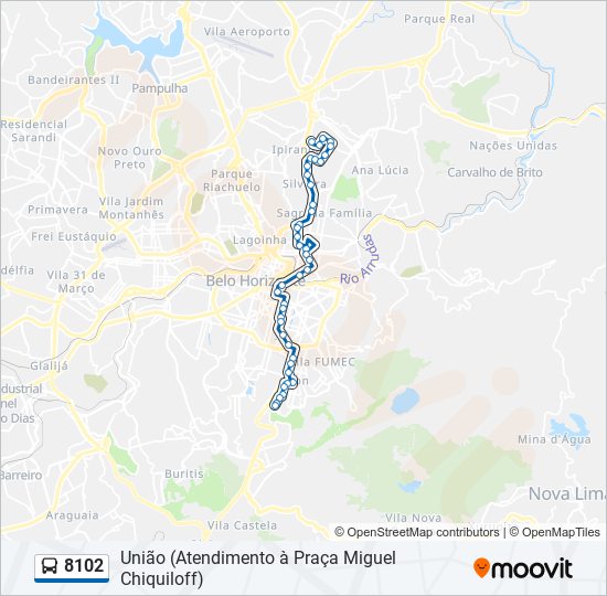 Mapa de 8102 de autobús