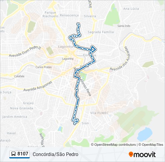 Mapa de 8107 de autobús