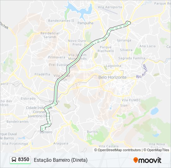 Mapa de 8350 de autobús