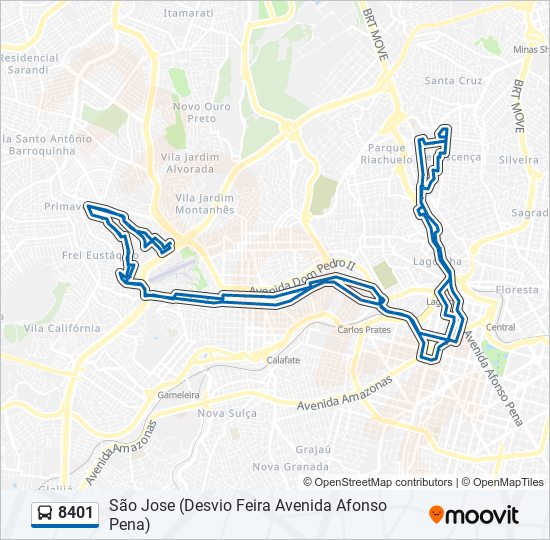 Mapa de 8401 de autobús