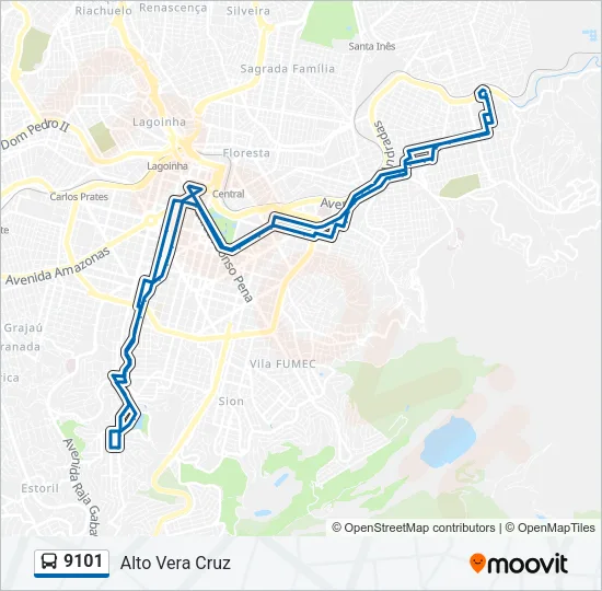 9101 Bus Line Map