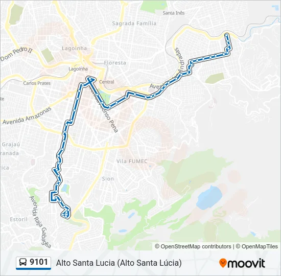 9101 Bus Line Map