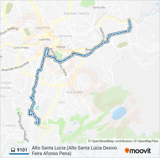 9101 Bus Line Map