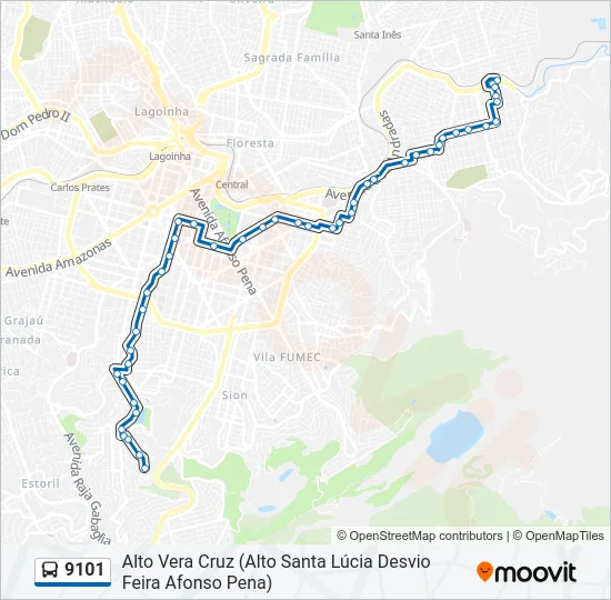 9101 Bus Line Map